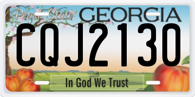 GA license plate CQJ2130