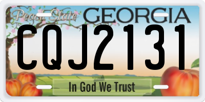 GA license plate CQJ2131