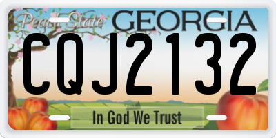 GA license plate CQJ2132