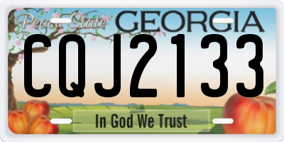 GA license plate CQJ2133