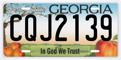 GA license plate CQJ2139