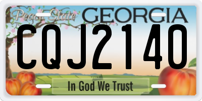 GA license plate CQJ2140