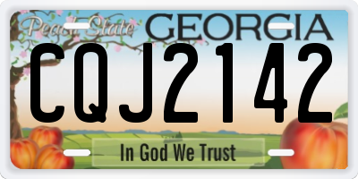 GA license plate CQJ2142