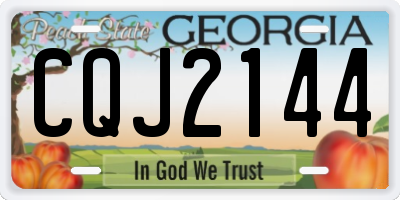 GA license plate CQJ2144
