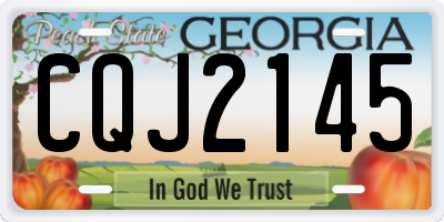 GA license plate CQJ2145
