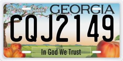 GA license plate CQJ2149
