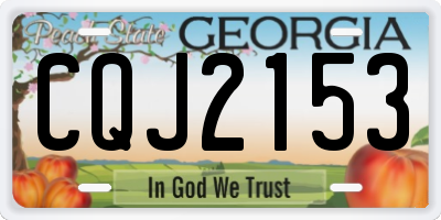 GA license plate CQJ2153