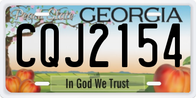 GA license plate CQJ2154
