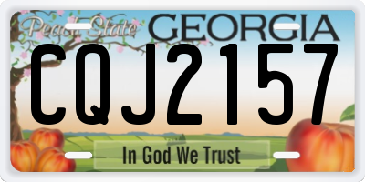 GA license plate CQJ2157