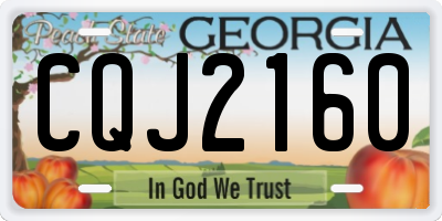 GA license plate CQJ2160