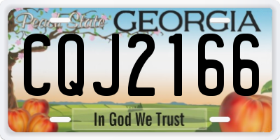 GA license plate CQJ2166