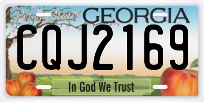 GA license plate CQJ2169