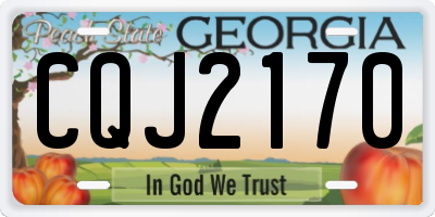 GA license plate CQJ2170