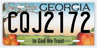 GA license plate CQJ2172