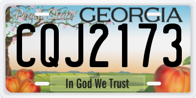 GA license plate CQJ2173