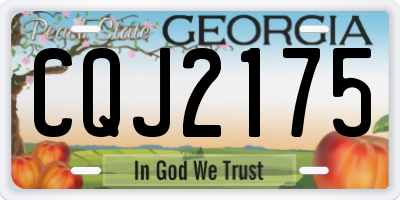 GA license plate CQJ2175