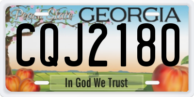 GA license plate CQJ2180