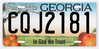 GA license plate CQJ2181