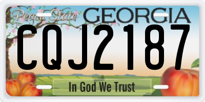 GA license plate CQJ2187