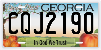GA license plate CQJ2190