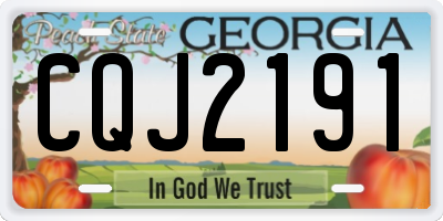 GA license plate CQJ2191