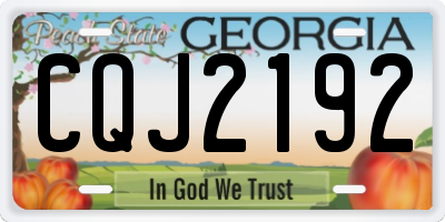 GA license plate CQJ2192