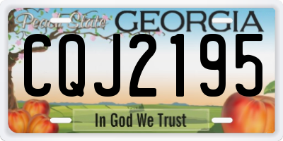 GA license plate CQJ2195
