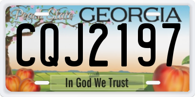 GA license plate CQJ2197