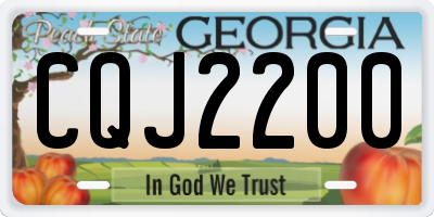 GA license plate CQJ2200
