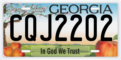 GA license plate CQJ2202