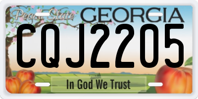 GA license plate CQJ2205