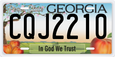 GA license plate CQJ2210