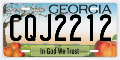 GA license plate CQJ2212