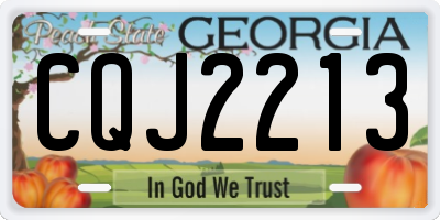 GA license plate CQJ2213