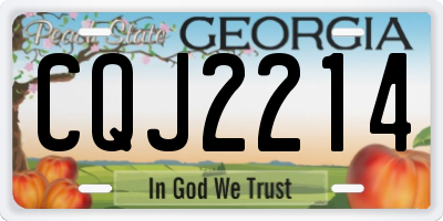 GA license plate CQJ2214
