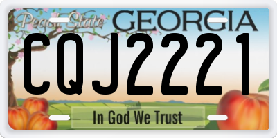 GA license plate CQJ2221
