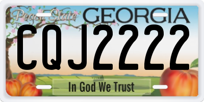 GA license plate CQJ2222