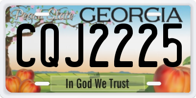 GA license plate CQJ2225