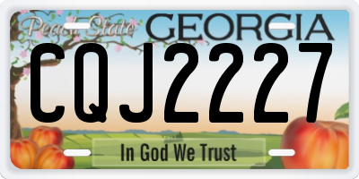 GA license plate CQJ2227