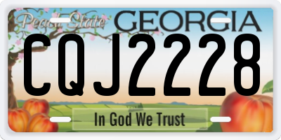 GA license plate CQJ2228