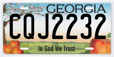 GA license plate CQJ2232