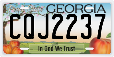 GA license plate CQJ2237