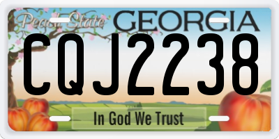 GA license plate CQJ2238