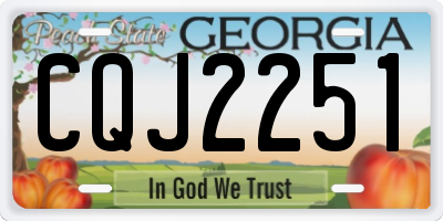 GA license plate CQJ2251