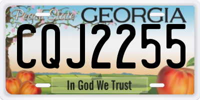 GA license plate CQJ2255