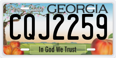 GA license plate CQJ2259