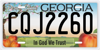 GA license plate CQJ2260