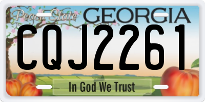 GA license plate CQJ2261
