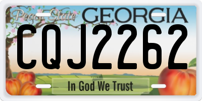 GA license plate CQJ2262