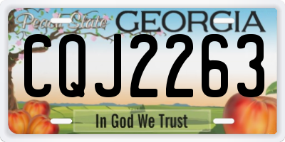 GA license plate CQJ2263